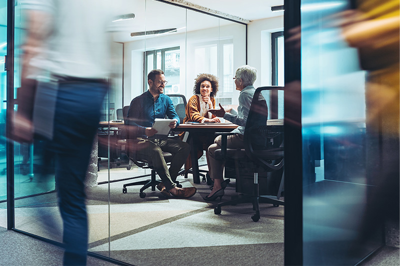 Health marketing professionals holding a meeting